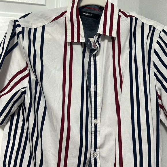 Nova Men Button Down Shirt Stripes - Picture 2 of 5